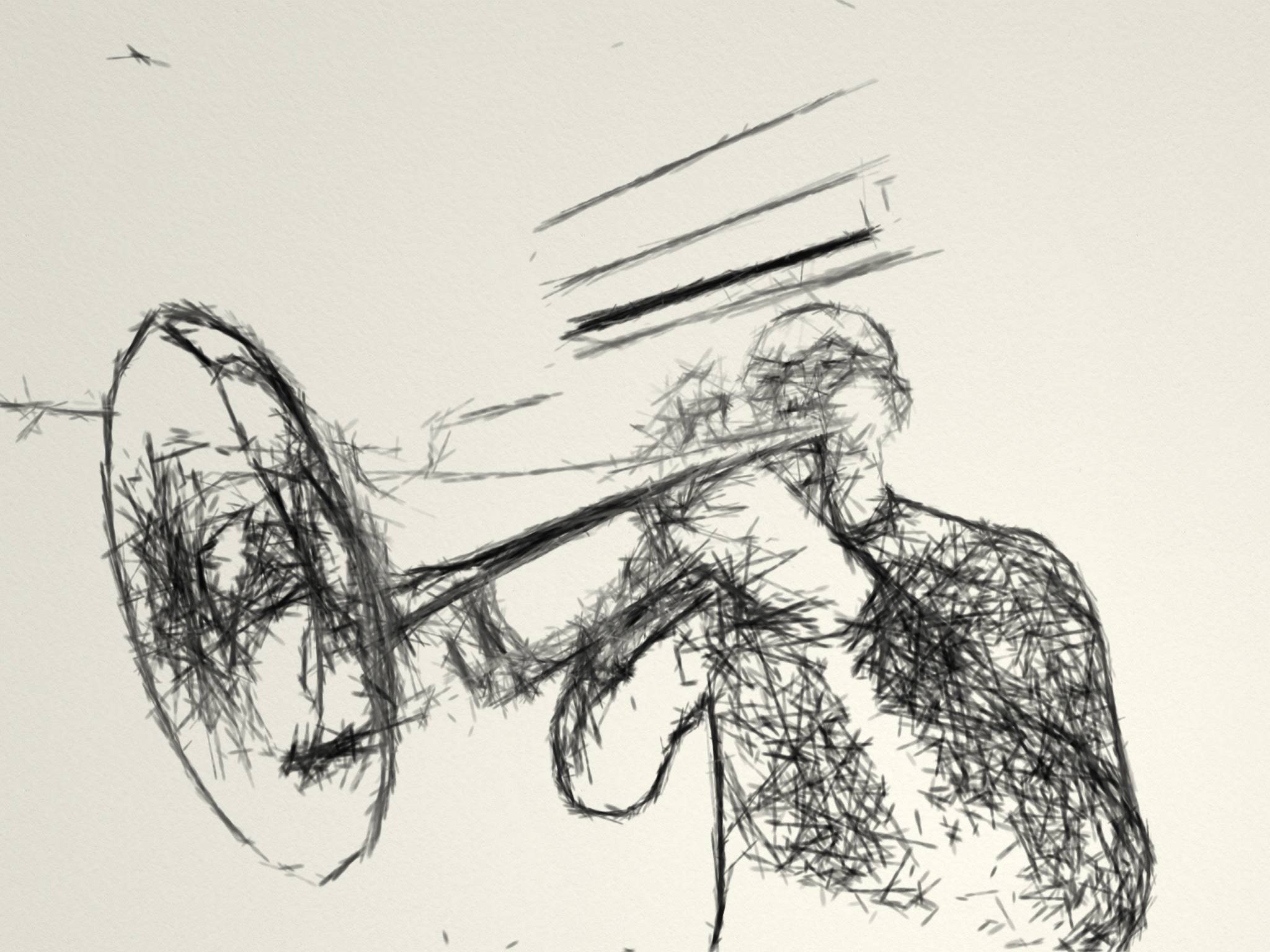 トランペットを吹く男